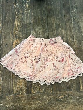 Loveshackfancy Girls Pink Floral Eyelet Skirt in collab with Gap. Never worn